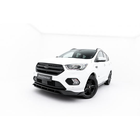 Maxton Design spoiler pod přední nárazník pro Ford Kuga ST-Line Mk2 Facelift, černý lesklý plast ABS