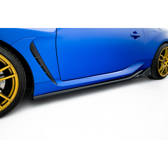 Maxton Design difuzory pod boční prahy s křidélky ver.1 pro Toyota GR86 Mk1, černý lesklý plast ABS