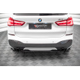 Maxton Design středový spoiler pod zadní nárazník pro BMW X1 F48 /M-Pack, černý lesklý plast ABS