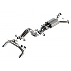 Borla Cat-Back výfukový systém "ATAK" pro Ford Bronco Raptor 3.0L V6 Twin Turbo, automat, 2+4WD, 4-dveř., r.v. 2022-2024, jednoduchá koncovka na obou stranách, typ koncovek: chromové