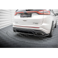 Maxton Design středový spoiler pod zadní nárazník s žebrováním pro Ford Edge Mk2 Sport, černý lesklý plast ABS