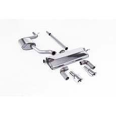 Milltek Sport výfukový systém cat-back s rezonátorem (vyžaduje difuzor z GTI) pro Volkswagen Golf Mk7.5 1.5TSI Evo GT, R-Line (s i bez GPF/OPF) 2017-2021, typ koncovek: GT-100 leštěné