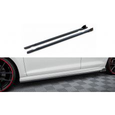 Maxton Design difuzory pod boční prahy v.3 s křidélky pro Volkswagen Golf R Mk7, černý lesklý plast ABS