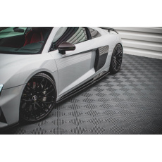 Maxton Design difuzory pod boční prahy pro Audi R8 Mk2 Facelift, černý lesklý plast ABS