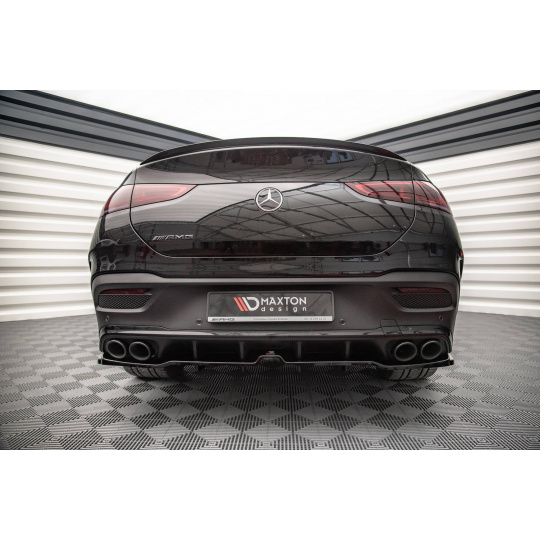 Maxton Design středový spoiler pod zadní nárazník s žebrováním pro Mercedes GLE Coupe C167, černý lesklý plast ABS, AMG