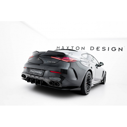 Maxton Design ''Street Pro'' difuzory pod boční prahy s křidélky pro Mercedes CLE C236 53 AMG, plast ABS bez povrchové úpravy, s černou a červenou linkou