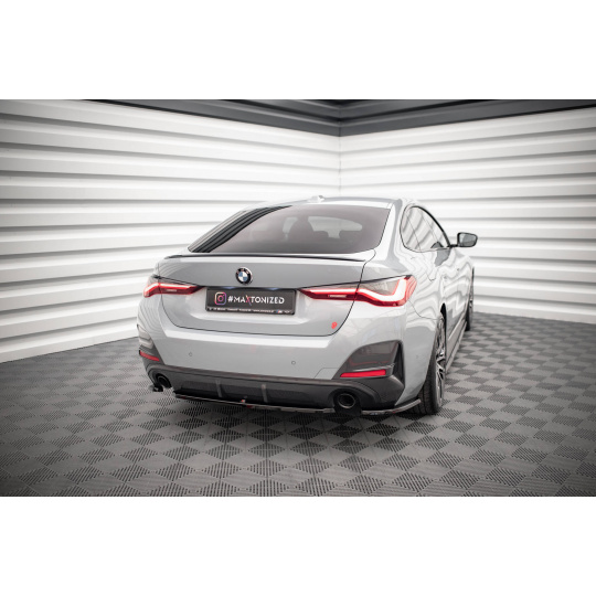 Maxton Design středový spoiler pod zadní nárazník pro BMW řada 4 G26 M-Pack, černý lesklý plast ABS