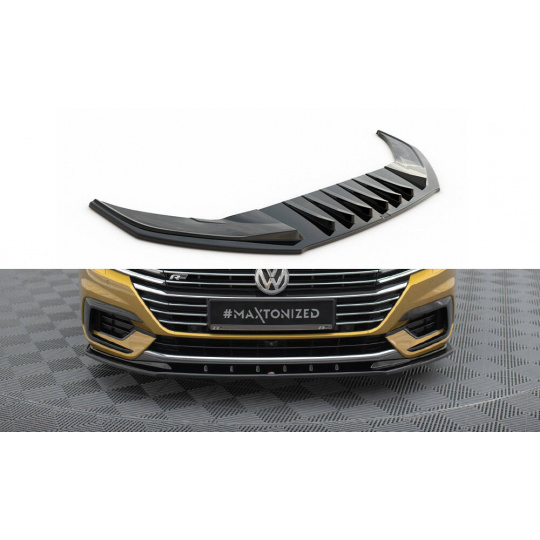 Maxton Design spoiler pod přední nárazník ver.3 pro Volkswagen Arteon, černý lesklý plast ABS