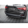 Maxton Design středový spoiler pod zadní nárazník s žebrováním pro Audi Q3 Sportback F3, černý lesklý plast ABS