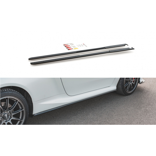 Maxton Design "Racing durability" difuzory pod boční prahy pro Toyota GR Yaris Mk3, plast ABS bez povrchové úpravy, s červenou linkou