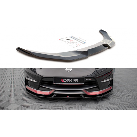 Maxton Design spoiler pod přední nárazník ver.2 pro Nissan 370Z Nismo, černý lesklý plast ABS