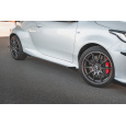 Maxton Design "Racing durability" difuzory pod boční prahy s křidélky pro Toyota GR Yaris Mk3, plast ABS bez povrchové úpravy, s červenou linkou