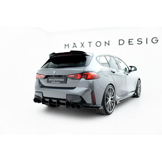 Maxton Design "Street Pro" difuzor zadního nárazníku pro BMW řada 1 F70, plast ABS bez povrchové úpravy, M135i, s černou a červenou linkou