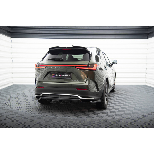 Maxton Design středový spoiler pod zadní nárazník s žebrováním pro Lexus NX Mk2 F-Sport, černý lesklý plast ABS Maxton Design středový spoiler pod zadní nárazník s žebrováním pro Lexus NX Mk2 F-Sport, černý lesklý plast ABS