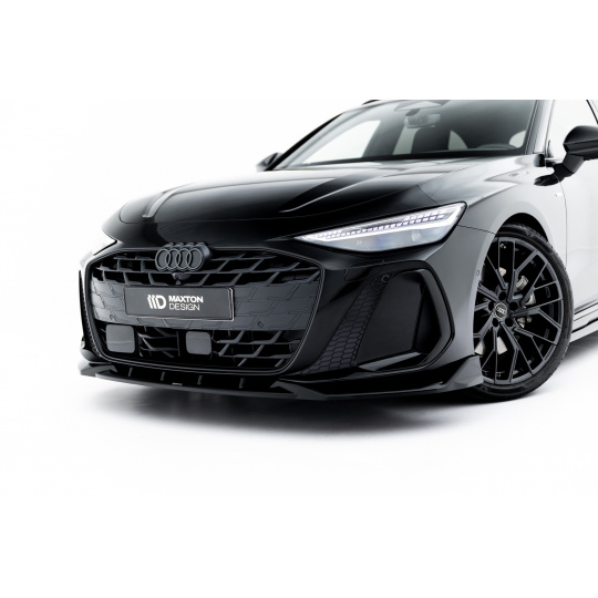 Maxton Design spoiler pod přední nárazník ver.2 pro Audi A6 C9, černý lesklý plast ABS, Avant S-Line / Sedan S-Line