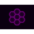 Kompletní LED hexagonové svítidlo růžové, rozměr: 7 elementů 238 x 252 cm