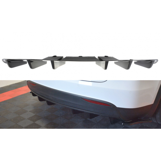 Maxton Design vložka zadního nárazníku pro Tesla Model X Mk1, černý lesklý plast ABS