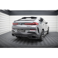 Maxton Design středový spoiler pod zadní nárazník s žebrováním v.1 pro BMW X6 G06 Facelift M-Pack, černý lesklý plast ABS
