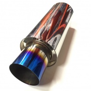 Sportovní nerezový výfuk (tlumič) univerzální - koncovka 1x 100mm rovná, TitanLook