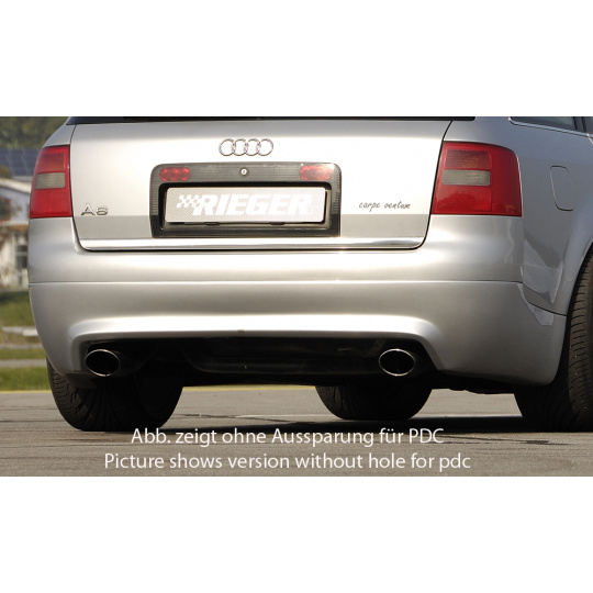 Rieger spoiler pod zadní nárazník S6-Look pro Audi A6 4B avant po faceliftu r.v. 07/01-, plast ABS bez povrchové úpravy