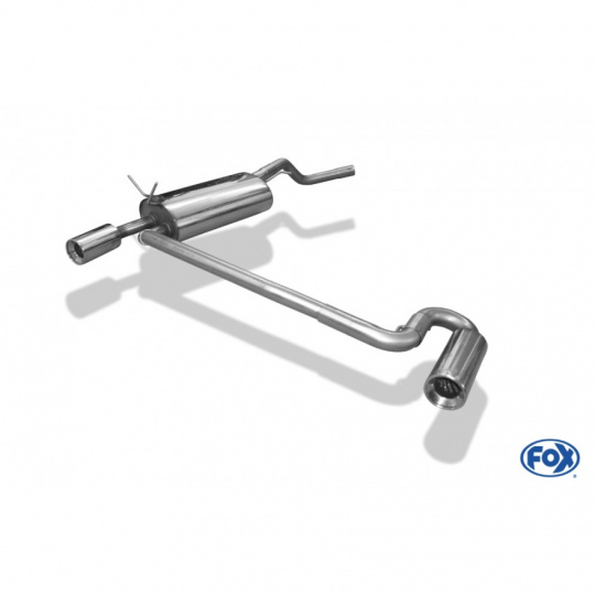 Fox Sportauspuff koncový tlumič výfuku s koncovkou 1x90 Typ 13 na obou stranách pro Renault Megane I s motorem 1.4, 1.6, 1.8, 1.9 DTi, 2.0, typ BA/EA/JA