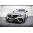 Maxton Design "Street Pro" spoiler pod přední nárazník pro Mercedes třída C W205 Facelift/43 AMG/Coupe, plast ABS bez povrchové úpravy, s červenou linkou