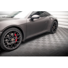 Maxton Design difuzory pod boční prahy pro Porsche 911 992 /Carrera 4S, černý lesklý plast ABS