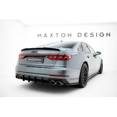 Maxton Design "Street Pro" difuzor zadního nárazníku pro Audi S8 D5 Facelift, plast ABS bez povrchové úpravy, s černou a červenou linkou