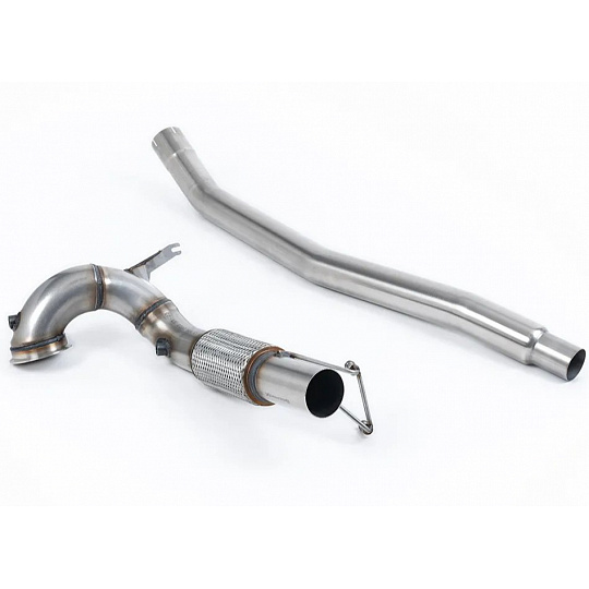 Milltek Sport downpipe a Hi-Flow sportovní katalyzátor V2 Large Bore Downpipe with 200CPSI HJS Cat (104mm to 80mm) pro Volkswagen Arteon 2.0TSI 280PS 4Motion (North American bez klapek/Downturn Tips) 2022-2024, pouze s OE Cat Back výfukem