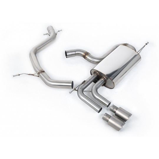 Milltek Sport homologovaný výfuk cat-back bez rezonátoru (hlasitější) pro Volkswagen Golf Mk5 GTi Edition 30 2.0T FSi 230PS 2006-2009, typ koncovek: GT-80 titanové Milltek Sport homologovaný výfuk cat-back bez rezonátoru (hlasitější) pro Volkswagen Golf Mk5 GTi Edition 30 2.0T FSi 230PS 2006-2009, typ koncovek: GT-80 titanové