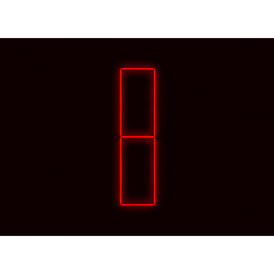 Kompletní LED čtyřhranné svítidlo červené, rozměr: 2 elementy 44 x 234 cm