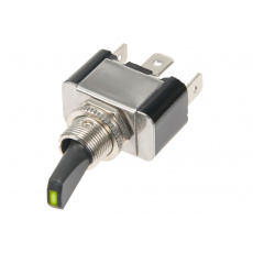Kovový přepínač se zelenou LED, 30A Kovový přepínač se zelenou LED, 30A