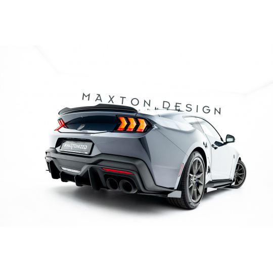 Maxton Design "Street Pro" difuzor zadního nárazníku pro Ford Mustang Mk7 Dark Horse, plast ABS bez povrchové úpravy, s červenou linkou