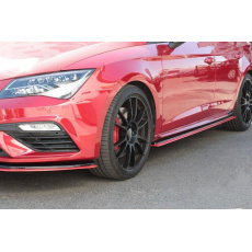 Maxton Design difuzory pod boční prahy ver.3 pro Seat Leon Cupra Mk3 Facelift, Carbon-Look, s červenou linkou Maxton Design difuzory pod boční prahy ver.3 pro Seat Leon Cupra Mk3 Facelift, Carbon-Look, s červenou linkou
