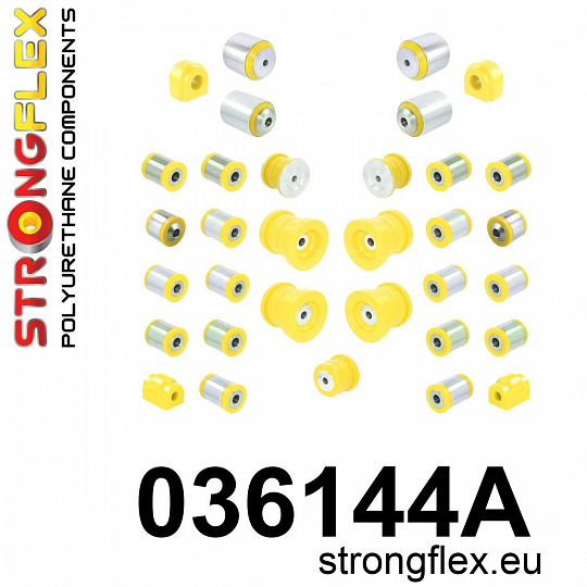036144A: Strongflex Kompletní sada polyuretanových silentbloků pro zavěšení varianta SPORT