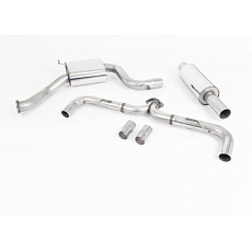 Milltek Sport výfukový systém cat-back Road+ s rezonátorem pro Volkswagen Golf MK7.5 GTi (s Performance Pack, bez OPF/GPF) 2017-2018, typ koncovek: GT-100 titanové modré