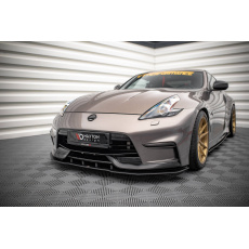 Maxton Design "Street Pro" spoiler pod přední nárazník pro Nissan 370Z Nismo, plast ABS bez povrchové úpravy, s červenou linkou