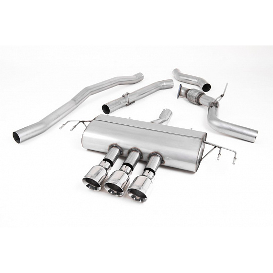 Milltek Sport výfukový systém cat-back bez rezonátoru (hlasitější) - Type-R Style pro Honda Civic FK7 1.5T Si 5-dvéř Hatch (bez OPF/GPF) 2015-2024, GT-100 leštěné koncovky