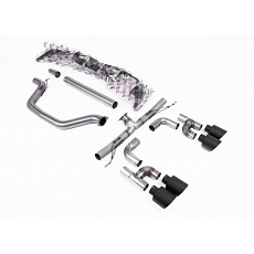 Milltek Sport výfukový systém cat-back Golf R Style - Race (nejhlasitější) pro Volkswagen Golf Mk8 GTi (Golf R Style Quad Outlet Systems - 245ps bez GPF / North American modely) 2021-2024, typ koncovek: GT-115 černé