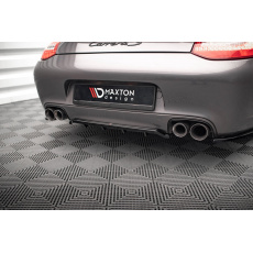Maxton Design středový spoiler pod zadní nárazník s žebrováním pro Porsche 911 997 Carrera Facelift, 997 Carrera GTS Facelift, černý lesklý plast ABS