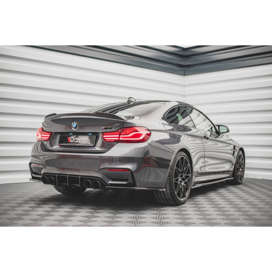 Maxton Design "Street Pro" difuzor zadního nárazníku pro BMW M4 F82, plast ABS bez povrchové úpravy, s černou a červenou linkou