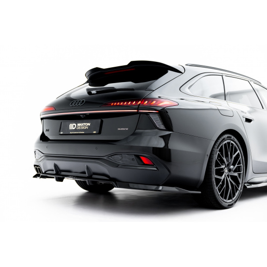Maxton Design spoiler pod zadní nárazník s žebrováním v.1 pro Audi A6 C9, černý lesklý plast ABS, Avant Diesel S-Line, Sedan Diesel S-Line