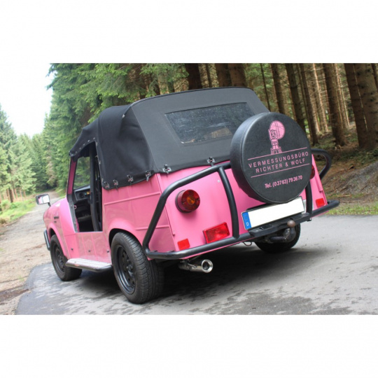 Fox Sportauspuff koncový tlumič výfuku s koncovkou 1x80 Typ 13 pro Trabant Kbelwagen  s motorem 1.0, průměr výf. vedení 50 mm