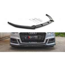 Maxton Design spoiler pod přední nárazník ver.3 pro Audi A3, S3 8V FL, černý lesklý plast ABS