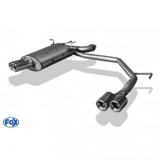 Fox Sportauspuff koncový tlumič výfuku s koncovkou 2x76 Typ 13 na obou stranách pro BMW řada 5 E39 s motorem 2.0, 2.5, 2.8 Fox Sportauspuff koncový tlumič výfuku s koncovkou 2x76 Typ 13 na obou stranách pro BMW řada 5 E39 s motorem 2.0, 2.5, 2.8