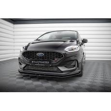 Maxton Design "Street Pro" spoiler pod přední nárazník pro Ford Fiesta ST Mk8 Facelift, plast ABS bez povrchové úpravy, s červenou linkou
