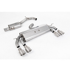 Milltek Sport výfukový systém cat-back Race system s rezonátorem (tišší) bez klapek pro Volkswagen Golf Mk7.5 R 2.0 TSI 310PS (bez GPF) - 76mm, EC Approved Systems 2017-2021, typ koncovek: GT-100 titanové