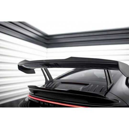 Maxton Design horní prodloužení spoileru pro Porsche 911 992 GT3, černý lesklý plast ABS