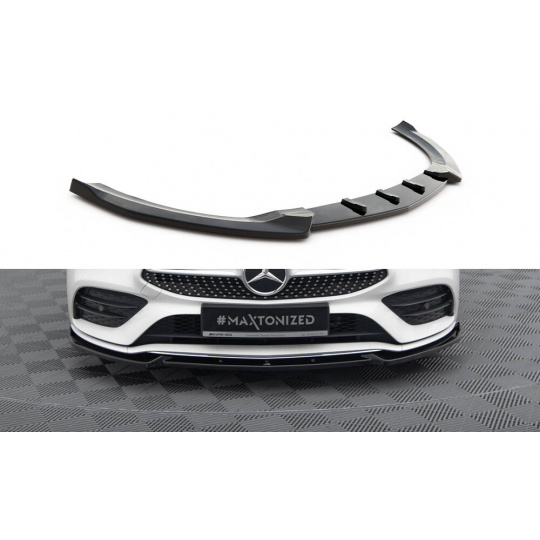 Maxton Design spoiler pod přední nárazník ver.2 pro Mercedes CLA C118/AMG-Line, černý lesklý plast ABS