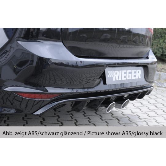 Rieger vložka zadního nárazníku pro Volkswagen Golf 7 3-dvéř., 5-dvéř. před faceliftem, plast ABS s povrchovou úpravou Carbon-Look
